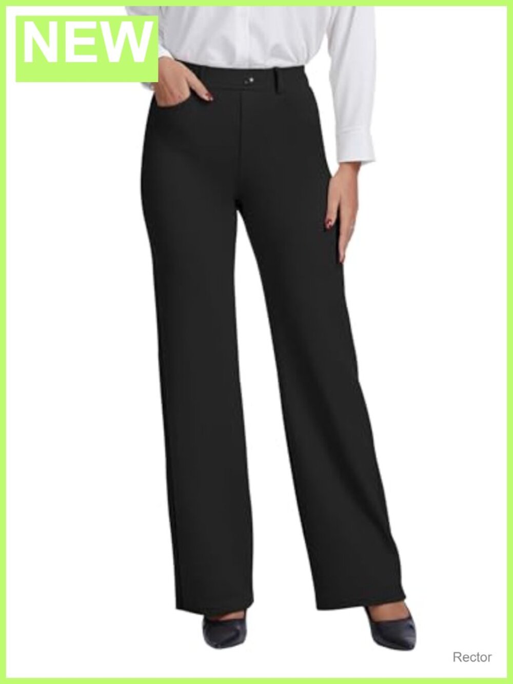 Women's Loose Fit Straight Leg Stretch Dress Pants with Pockets